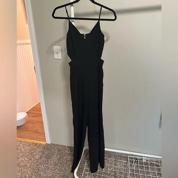 Gianni Bini Black Straight Leg Sleeveless Jumpsuit with cut outs size small - Picture 2 of 9